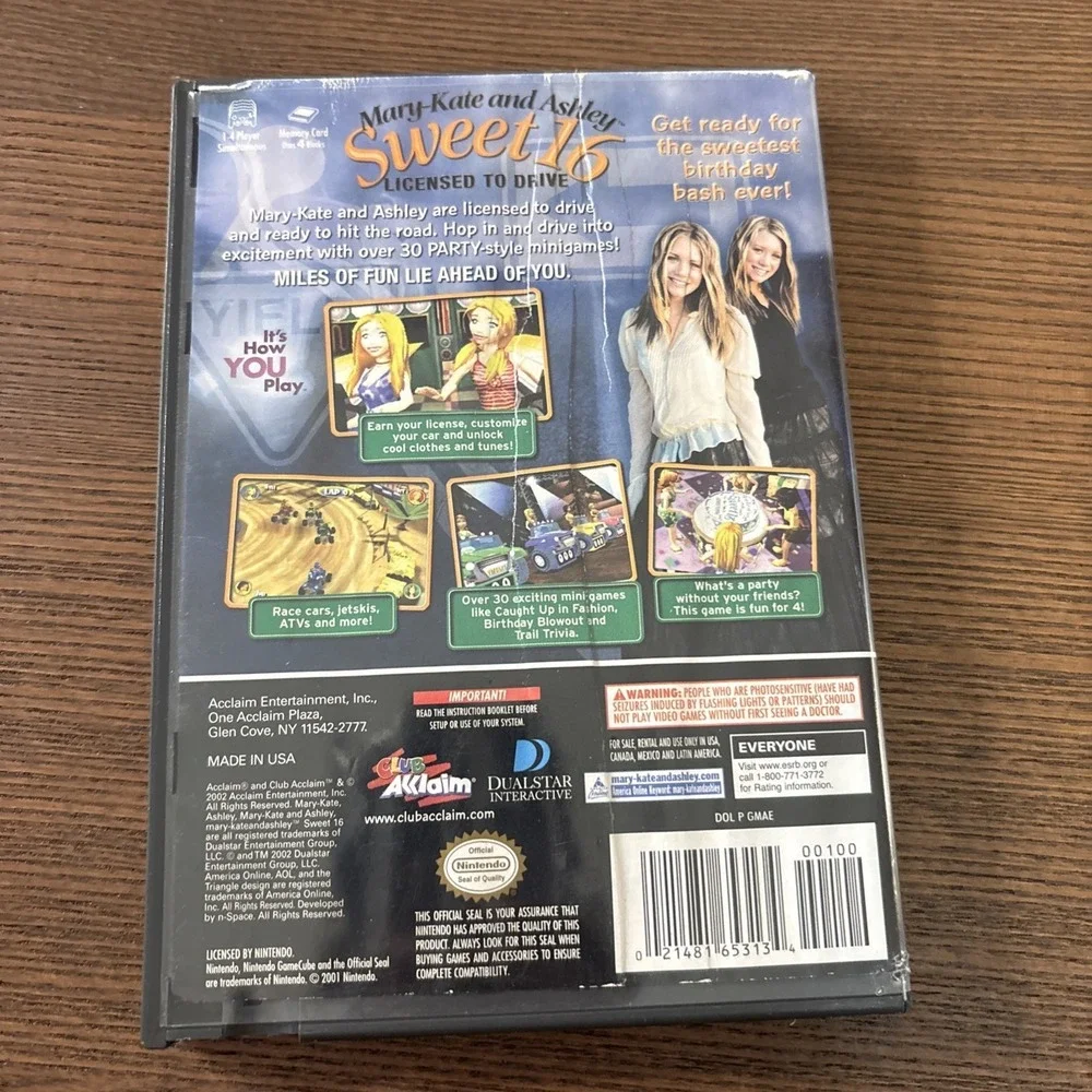 Nintendo Mary-Kate and Ashley Sweet 16 GameCube Game Good Olsen Twins Mini Games